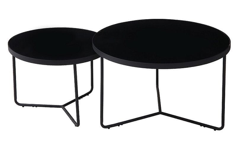 CASARREDO Súprava konferenčných stolíkov 2 ks MOLY čierna / čierna